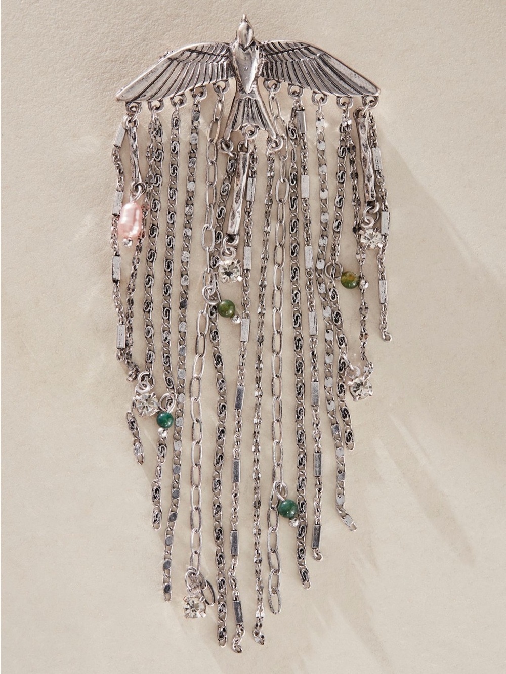 NWT Free People Cresta Dangle Brooch in Silver